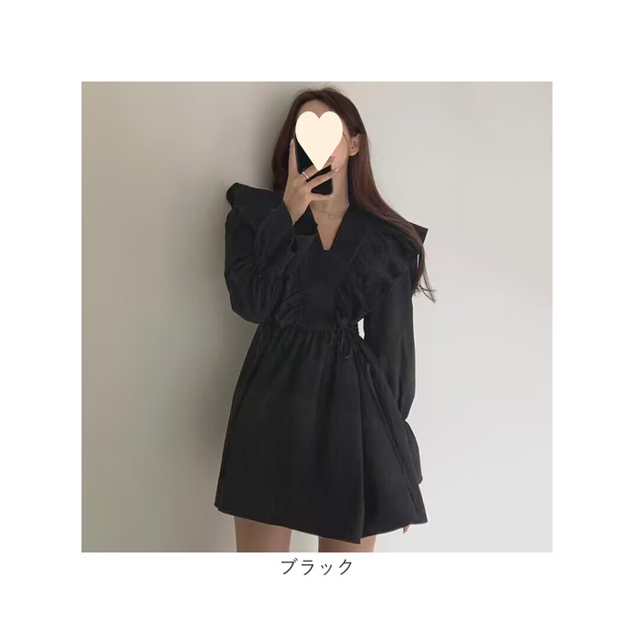 カシュクールワンピース 長袖 フリル ミニ レディース 通販 ワンピース ワンピ Aラインスカート Aライン クロスオーバ カシュクール カシュクールワンピース |  | 12