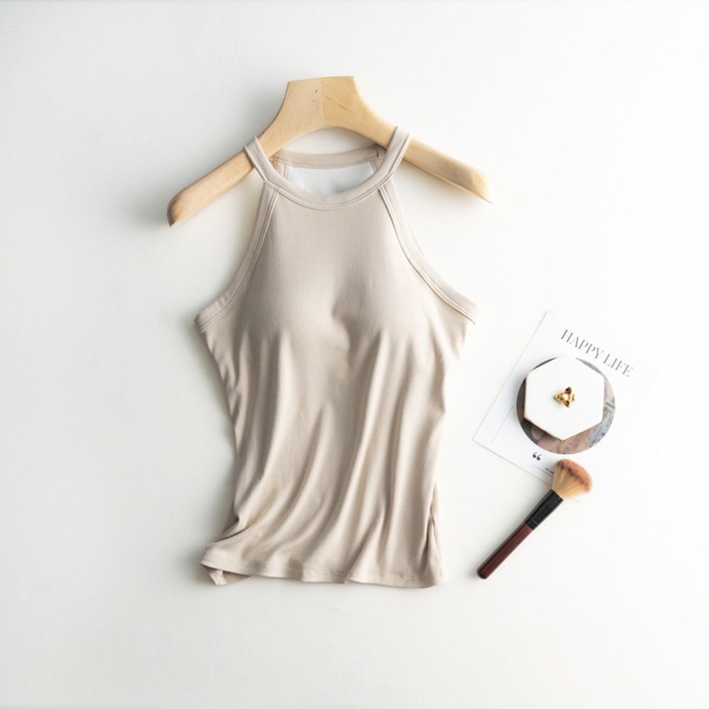 タンクトップ レディース 通販 胸パット付きタンクトップ ホルターネック キャミソール カップ付き ノンワイヤー トップス 涼しい 快適 おしゃれ  タンクトップ | BACKYARD FAMILY | 04