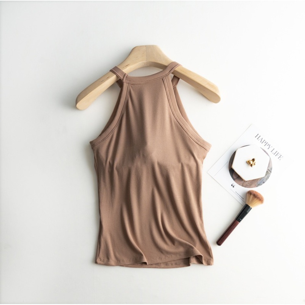 タンクトップ レディース 通販 胸パット付きタンクトップ ホルターネック キャミソール カップ付き ノンワイヤー トップス 涼しい 快適 おしゃれ  タンクトップ | BACKYARD FAMILY | 03