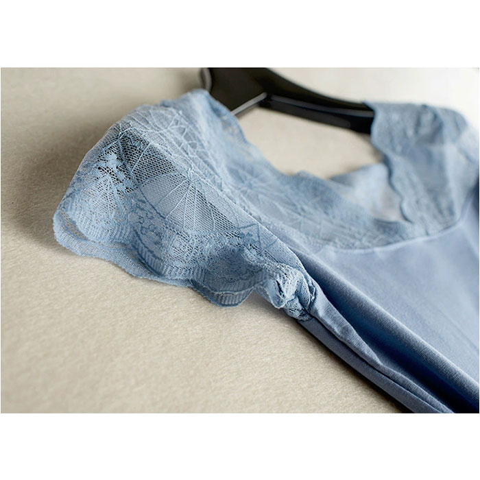 レース インナー 半袖 通販 タンクトップ 肌着 下着 レディース フレンチスリーブ Vネック レイヤード 重ね着 トップス 透け シアー 2way 伸縮性 レース |  | 10