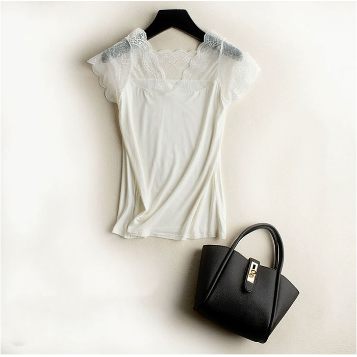 レース インナー 半袖 通販 タンクトップ 肌着 下着 レディース フレンチスリーブ Vネック レイヤード 重ね着 トップス 透け シアー 2way 伸縮性 レース |  | 12