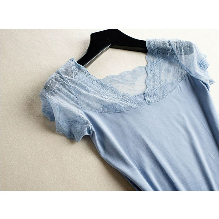 レース インナー 半袖 通販 タンクトップ 肌着 下着 レディース フレンチスリーブ Vネック レイヤード 重ね着 トップス 透け シアー 2way 伸縮性 レース |  | 13