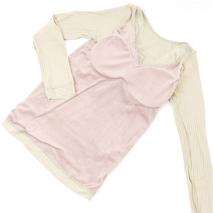 カップインインナー 長袖 レディース 通販 防寒着 カップイン シャツ 肌着 インナー 婦人下着 下着 普段着 トップス カップ付き パット付き  カップインインナー |  | 11