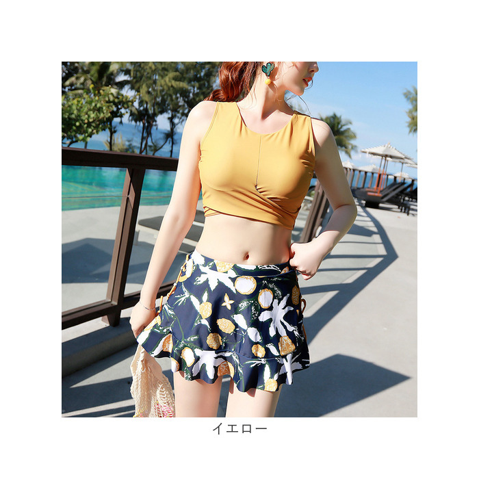 水着 セパレート レディース 3点セット 通販 スイムウェア タンキニ水着 タンキニ ショートパンツ スカート パット付 ワイヤーなし 可愛い かわいい 3点 水着 |  | 15