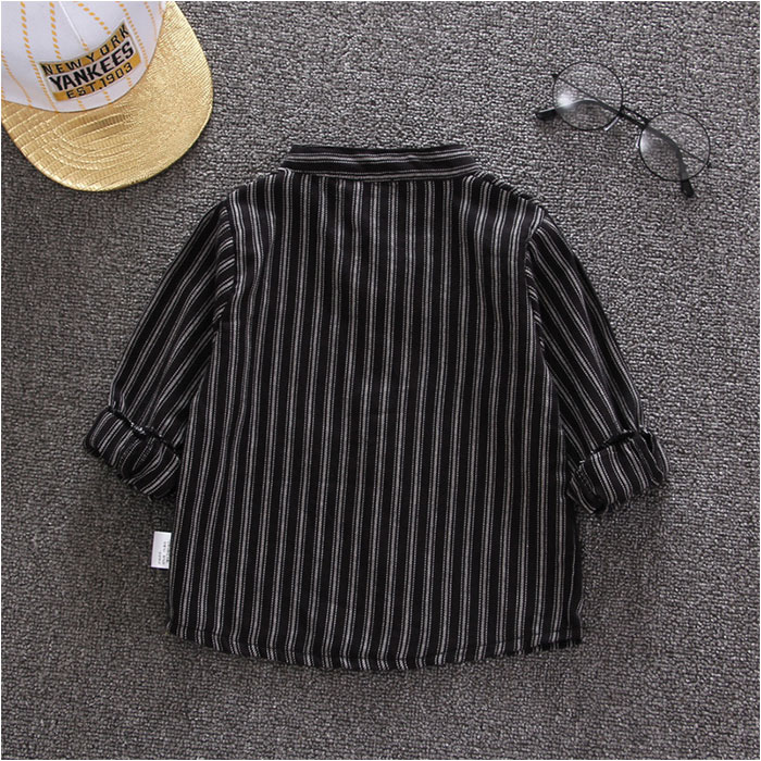 シャツ 長袖 ストライプ 通販 キッズシャツ 長袖シャツ ボタンシャツ 前開き スタンドカラー 子供服 子ども服 こども服 ストライプ柄 子供 子ども こども シャツ |  | 14