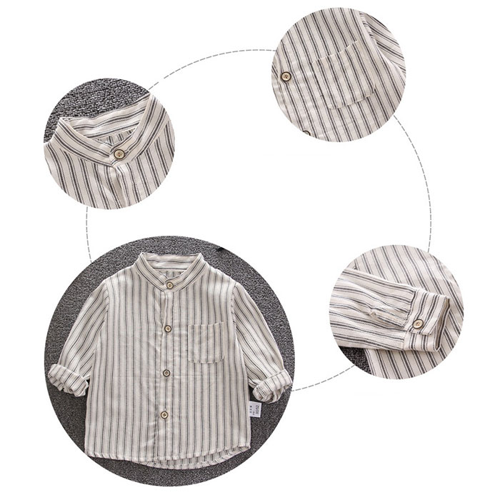 シャツ 長袖 ストライプ 通販 キッズシャツ 長袖シャツ ボタンシャツ 前開き スタンドカラー 子供服 子ども服 こども服 ストライプ柄 子供 子ども こども シャツ |  | 15