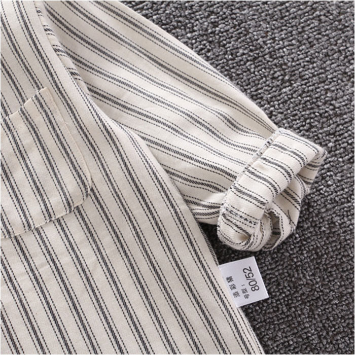 シャツ 長袖 ストライプ 通販 キッズシャツ 長袖シャツ ボタンシャツ 前開き スタンドカラー 子供服 子ども服 こども服 ストライプ柄 子供 子ども こども シャツ |  | 09