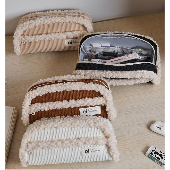 ペンケース 筆箱 コーデュロイ 大容量 通販 筆入れ ふでばこ 化粧ポーチ ペン入れ 小物入れ ペンポーチ ポーチ 収納 文具 文房具 かわいい 可愛い  ペンケース |  | 05