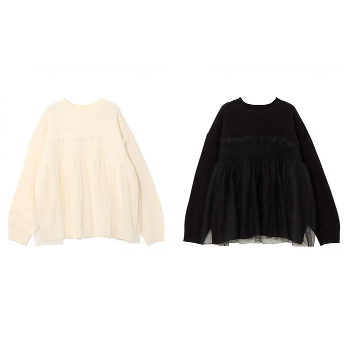 チュールニット レディース 長袖 通販 ニット セーター ニットセーター プルオーバー トップス 冬 秋冬 春秋 チュール フリル かわいい きれいめ チュールニット |  | 10