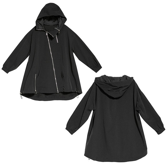 パーカー ブルゾン レディース 通販 ジャケット 羽織り 羽織 ライトアウター 斜め ジップ 長袖 アシンメトリー スタンドカラー 立ち襟 衿 襟 伸縮性 パーカー |  | 08