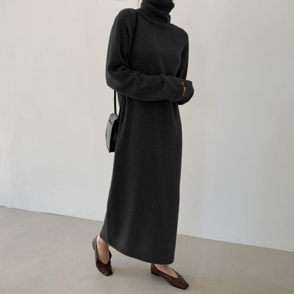 ニットワンピース ロング レディース 通販 ニット ワンピース ワンピ セーター 長袖 ロング丈 タートルネック ハイネック ゆったり カジュアル ニットワンピース | BACKYARD FAMILY | 02