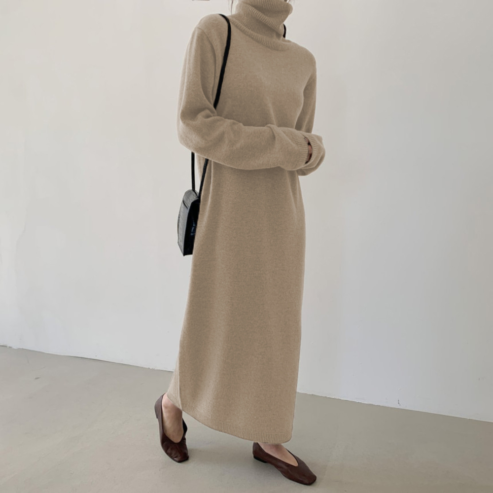 ニットワンピース ロング レディース 通販 ニット ワンピース ワンピ セーター 長袖 ロング丈 タートルネック ハイネック ゆったり カジュアル ニットワンピース | BACKYARD FAMILY | 03