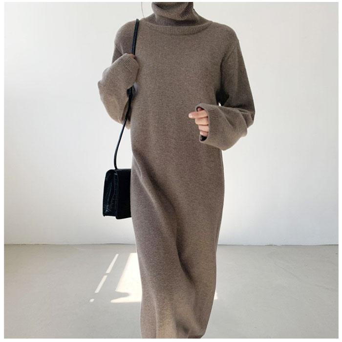 ニットワンピース ロング レディース 通販 ニット ワンピース ワンピ セーター 長袖 ロング丈 タートルネック ハイネック ゆったり カジュアル ニットワンピース | BACKYARD FAMILY | 10