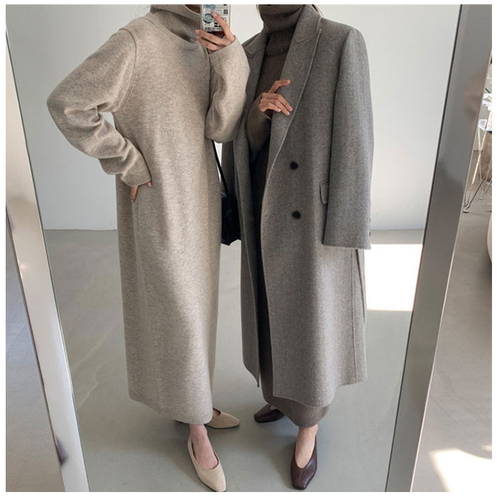 ニットワンピース ロング レディース 通販 ニット ワンピース ワンピ セーター 長袖 ロング丈 タートルネック ハイネック ゆったり カジュアル ニットワンピース | BACKYARD FAMILY | 11