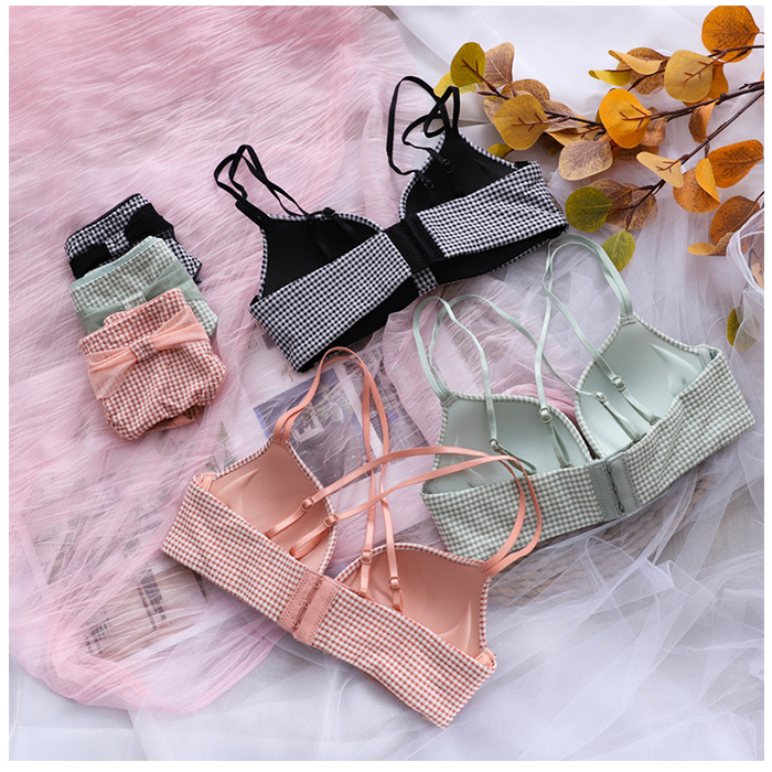 ブラジャー ショーツ セット ファーストブラ 通販 ブラショーツ ブラセット ブラショーツセット ナイトブラ ノンワイヤーブラ ブラ ギンガムチェック ブラジャー |  | 14