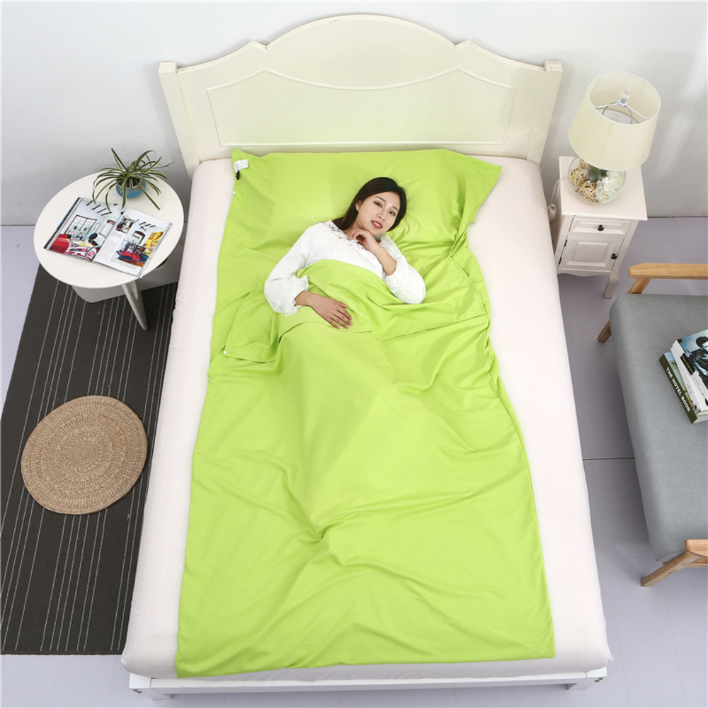 寝袋 インナーシュラフ 旅行 通販 インナーシーツ トラベルシーツ インナー シュラフ 収納袋付き 折り畳み 持ち運び コンパクト 携帯 封筒型 枕カバー付き 寝袋 | ブランド登録なし | 03