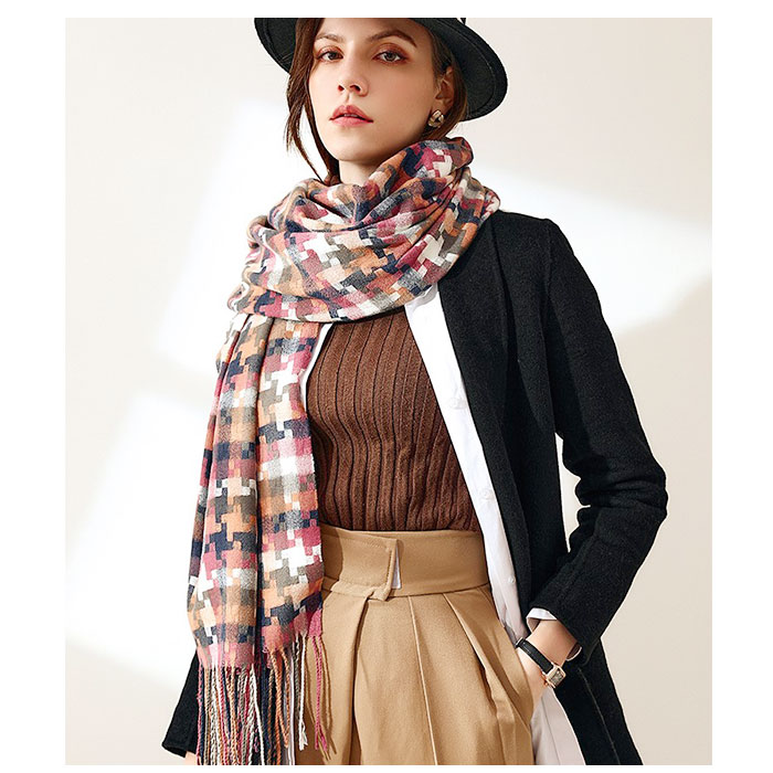 マフラー チェック柄 通販 ストール スカーフ あたたかい 暖かい レディース メンズ 男女兼用 ユニセックス チェック 柄 秋 冬 贈り物 ギフト おしゃれ マフラー |  | 03