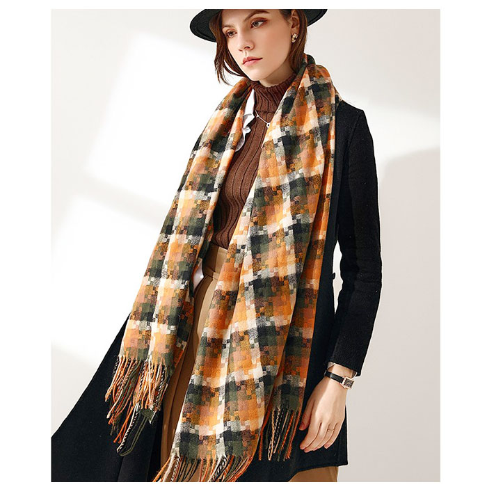 マフラー チェック柄 通販 ストール スカーフ あたたかい 暖かい レディース メンズ 男女兼用 ユニセックス チェック 柄 秋 冬 贈り物 ギフト おしゃれ マフラー |  | 04