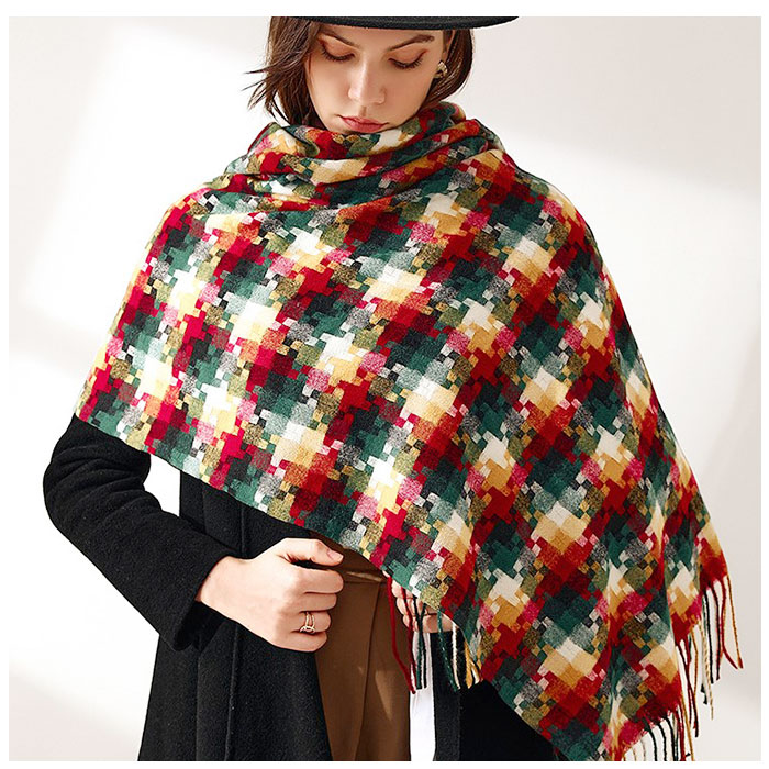 マフラー チェック柄 通販 ストール スカーフ あたたかい 暖かい レディース メンズ 男女兼用 ユニセックス チェック 柄 秋 冬 贈り物 ギフト おしゃれ マフラー |  | 06