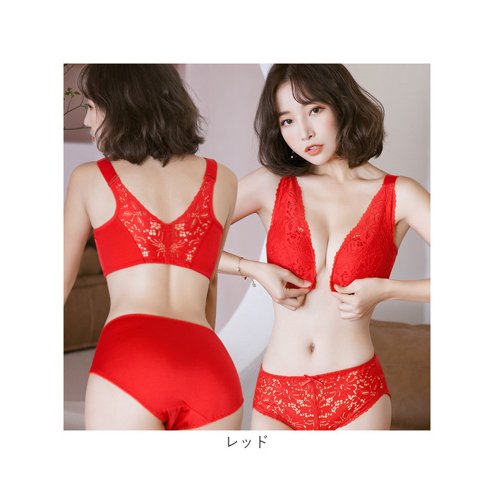 ブラジャー ショーツ セット 3/4カップ 通販 ナイトブラ フロントホック レース ブラ アンダーウェア 下着 前開き 通気性 着け心地いい 可愛い ブラジャー |  | 17
