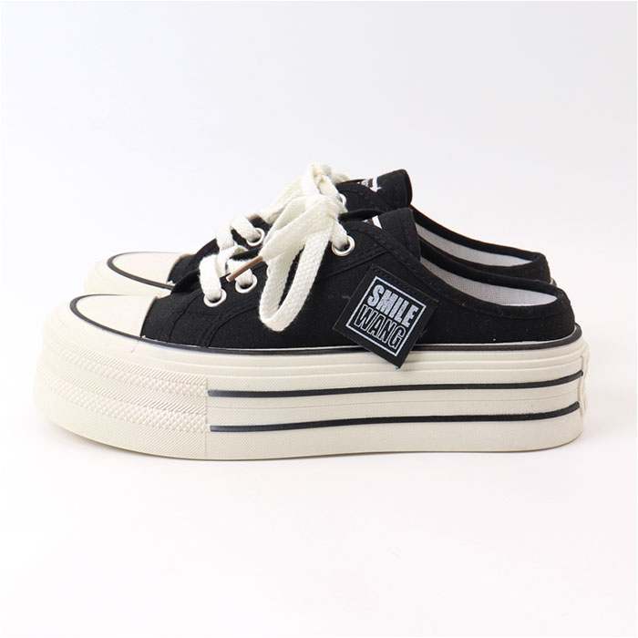 キャンバスシューズ 厚底 レディース 通販 かかとなし スニーカー 厚底スニーカー シューズ スリッポン 靴 サンダル おしゃれ 室内 仕事履き キャンバスシューズ | BACKYARD FAMILY | 13