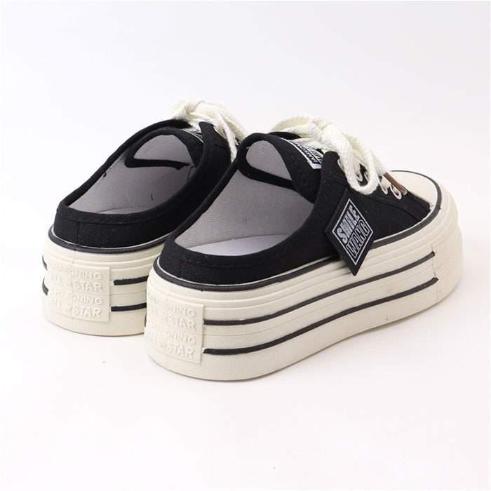 キャンバスシューズ 厚底 レディース 通販 かかとなし スニーカー 厚底スニーカー シューズ スリッポン 靴 サンダル おしゃれ 室内 仕事履き キャンバスシューズ | BACKYARD FAMILY | 14