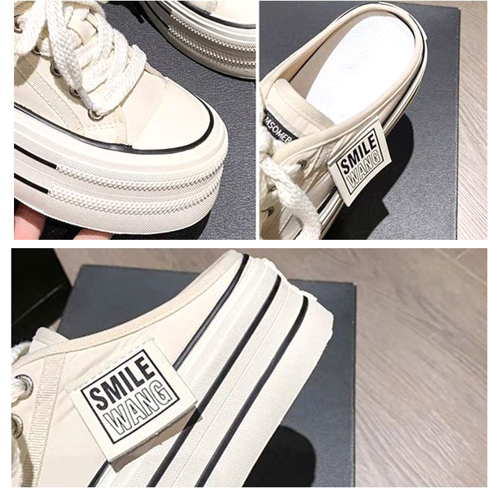 キャンバスシューズ 厚底 レディース 通販 かかとなし スニーカー 厚底スニーカー シューズ スリッポン 靴 サンダル おしゃれ 室内 仕事履き キャンバスシューズ | BACKYARD FAMILY | 16