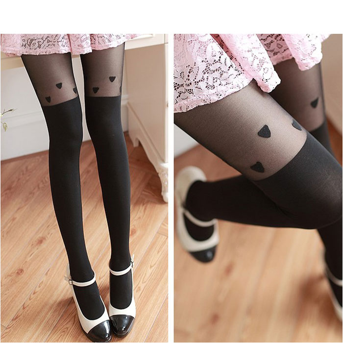 フェイクニーハイ ストッキング 通販 タイツ ニーハイ フェイクストッキング フェイクタイツ パンスト ニーハイ風 かわいい おしゃれ フェイクニーハイ |  | 10