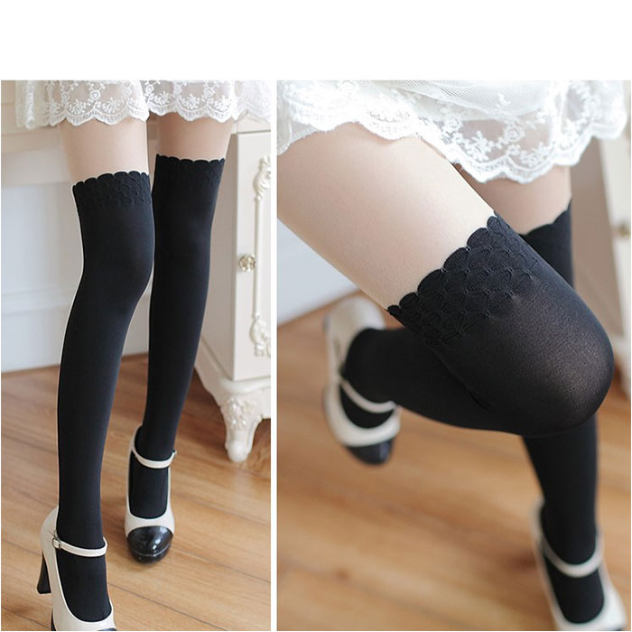フェイクニーハイ ストッキング 通販 タイツ ニーハイ フェイクストッキング フェイクタイツ パンスト ニーハイ風 かわいい おしゃれ フェイクニーハイ |  | 08