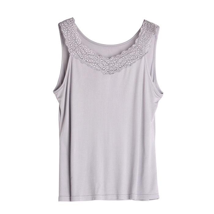 タンクトップ レース 通販 インナー 下着 肌着 トップス 一枚着 シルク 重ね着 見せる 吸湿 保湿 放湿 シンプル 無地 通勤 通学 フォーマル タンクトップ |  | 05
