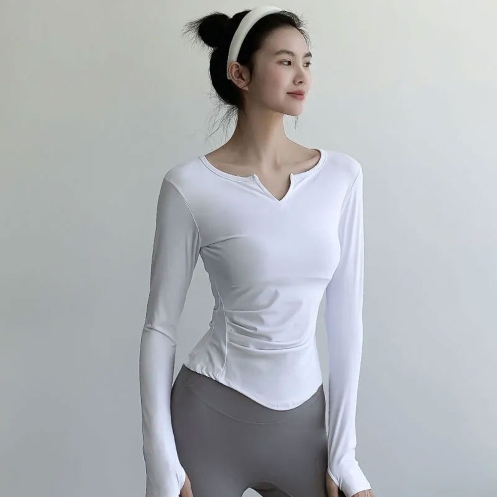 ヨガウェア トップス 通販 ヨガトップス 長袖 ヨガ ウェア キーネック tシャツ ロンt レディース ロングTシャツ 長袖Tシャツ ピラティスウェア ヨガウェア | BACKYARD FAMILY | 02