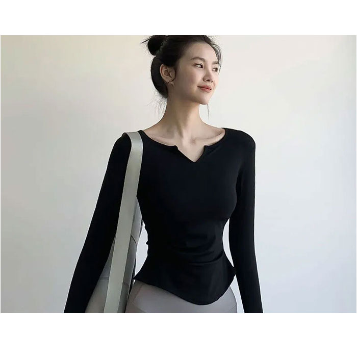 ヨガウェア トップス 通販 ヨガトップス 長袖 ヨガ ウェア キーネック tシャツ ロンt レディース ロングTシャツ 長袖Tシャツ ピラティスウェア ヨガウェア | BACKYARD FAMILY | 13