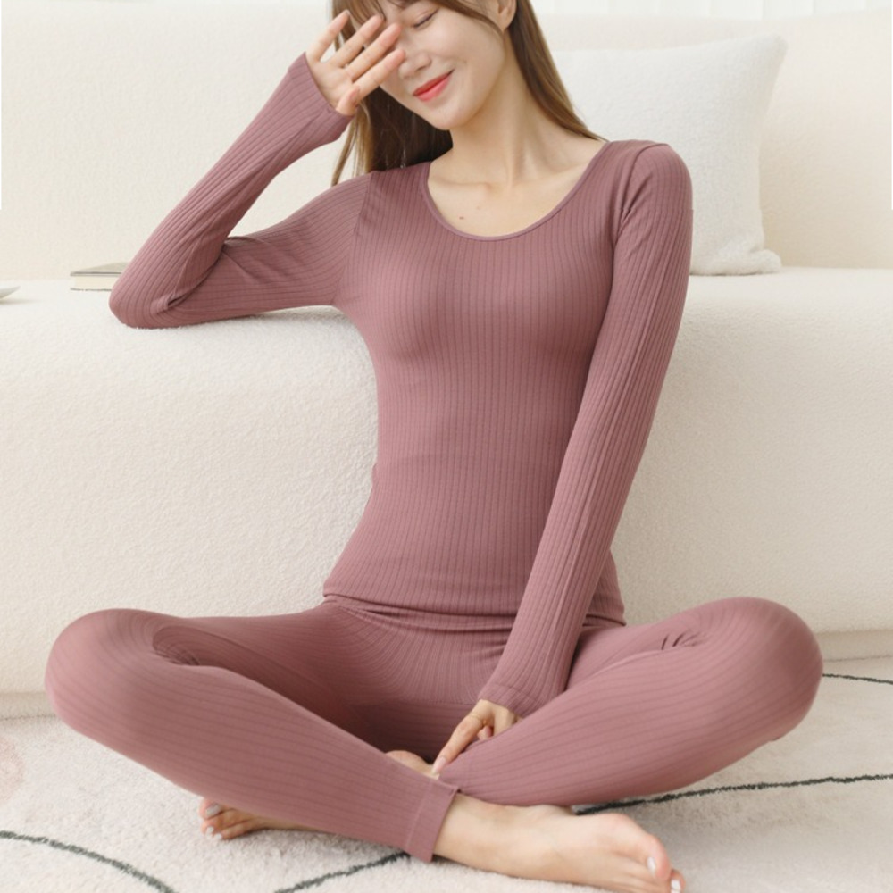 リブインナー 上下セット 通販 肌着 レディース 長袖 インナー アンダーウェア インナーシャツ インナーウェア スパッツ レギンス セット リブインナー |  | 02
