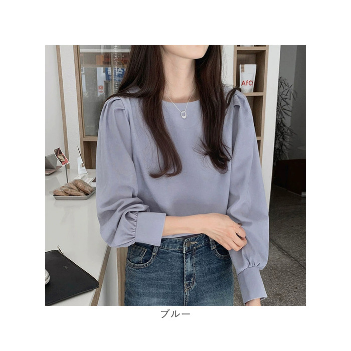 レディース ブラウス 長袖 おしゃれ 通販 バルーンスリーブ パフスリーブ 春 秋 シンプル 無地 きれいめ 上品 オフィスカジュアル 通勤 オフィス レディース |  | 19