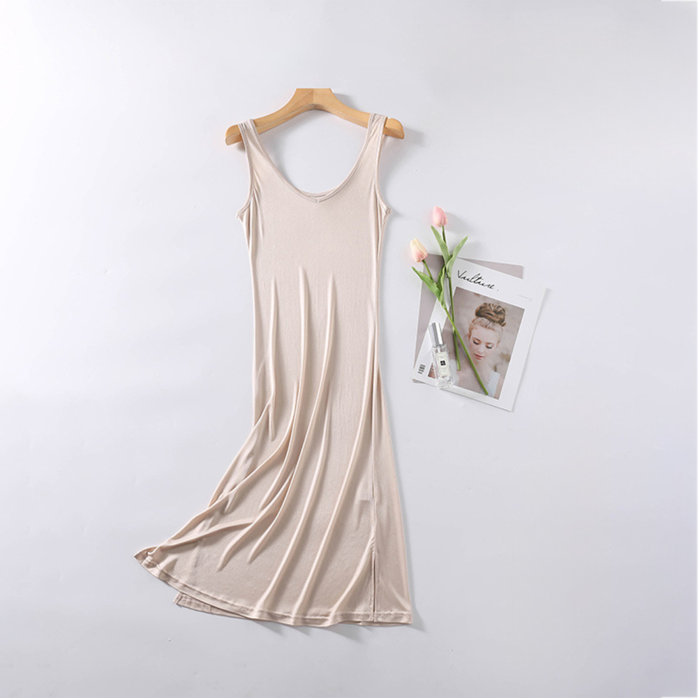 タンクトップ ワンピース インナー スリップ 通販 タンクトップワンピース インナードレス 肌着 部屋着 下着 ペチコート シルク ロング丈 ロング タンクトップ | BACKYARD FAMILY | 05