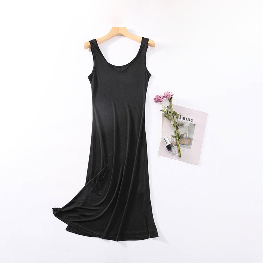 タンクトップ ワンピース インナー スリップ 通販 タンクトップワンピース インナードレス 肌着 部屋着 下着 ペチコート シルク ロング丈 ロング タンクトップ | BACKYARD FAMILY | 02