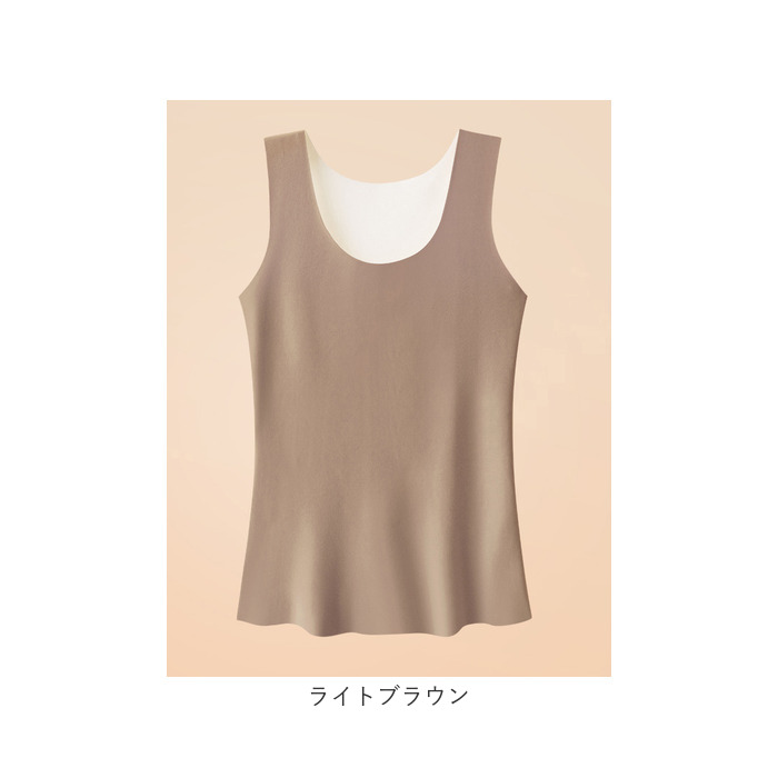 タンクトップ レディース あったか 通販 ノースリーブ カットソー レイヤード 重ね着 インナー 下着 肌着 軽量 暖かい 無地 シンプル 袖なし タンクトップ | ブランド登録なし | 16