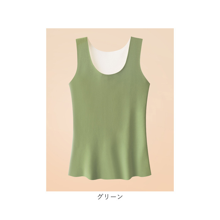 タンクトップ レディース あったか 通販 ノースリーブ カットソー レイヤード 重ね着 インナー 下着 肌着 軽量 暖かい 無地 シンプル 袖なし タンクトップ | ブランド登録なし | 13