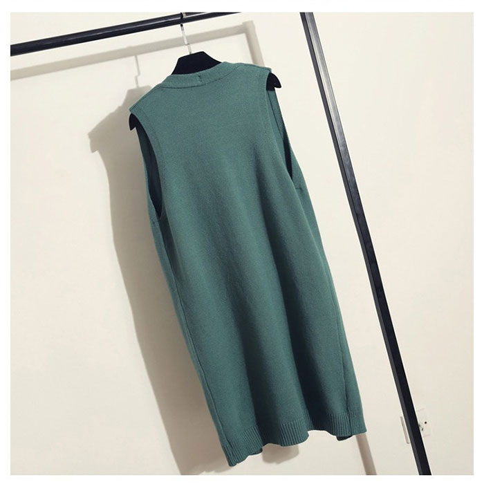 ロング ジレ レディース ニット 通販 ニットベスト ベスト チョッキ ウェストコート ロング丈 ノースリーブ はおりもの 羽織り 体型カバー 秋 冬 秋冬 春 ロング |  | 02