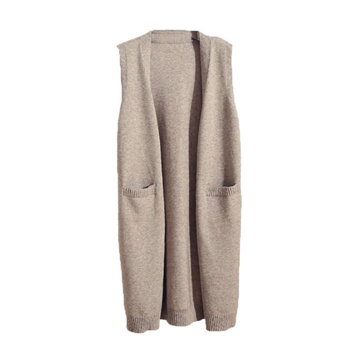 ロング ジレ レディース ニット 通販 ニットベスト ベスト チョッキ ウェストコート ロング丈 ノースリーブ はおりもの 羽織り 体型カバー 秋 冬 秋冬 春 ロング |  | 06