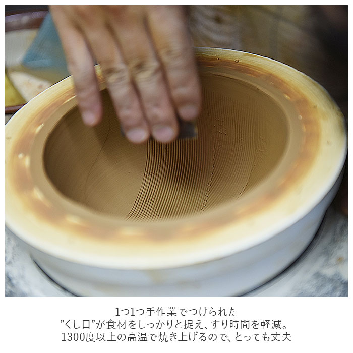 もとしげ 通販もとしげ すり鉢 中 器 おろし器 石見焼 元重 元重製陶所 職人 手作業 使いやすい 耐久性 食材 飛び出しにくい グラグラしない 安定 底 シリコン 関連画像4