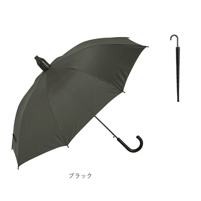 メンズ 通販メンズ 傘 黒 ネイビー 長傘 65cm カバー付き スライド