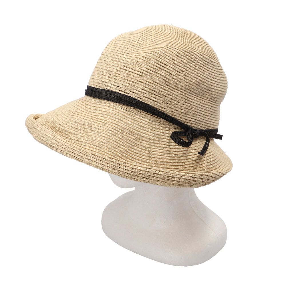 帽子 通販帽子 レディース 麦わら 折りたたみ 麦わら帽子 日除け帽子 春夏 つば広 ストローハット ペーパーハット 麦わらハット あごひも あご紐付き 夏 春 帽子 | ブランド登録なし | 04