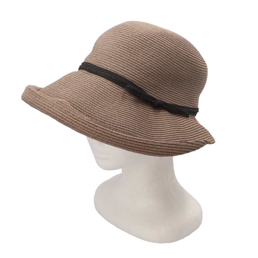 帽子 通販帽子 レディース 麦わら 折りたたみ 麦わら帽子 日除け帽子 春夏 つば広 ストローハット ペーパーハット 麦わらハット あごひも あご紐付き 夏 春 帽子 | ブランド登録なし | 03