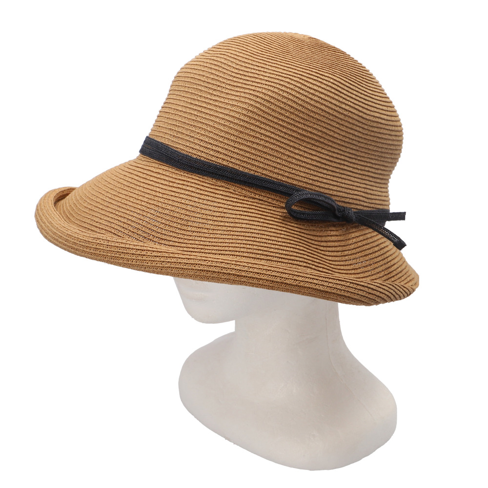 帽子 通販帽子 レディース 麦わら 折りたたみ 麦わら帽子 日除け帽子 春夏 つば広 ストローハット ペーパーハット 麦わらハット あごひも あご紐付き 夏 春 帽子 | ブランド登録なし | 01