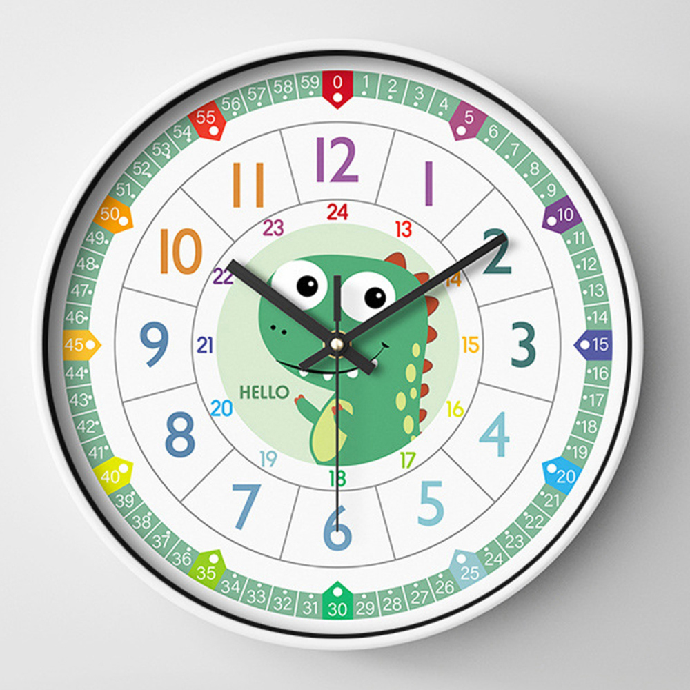 知育時計 静か 時計 アナログ 静音 通販 壁掛け 掛け時計 壁掛け時計 学習時計 アナログ時計 知育玩具 カラフル 大文字 時間管理 学習 キッズ 子供用 知育時計 | BACKYARD FAMILY | 03