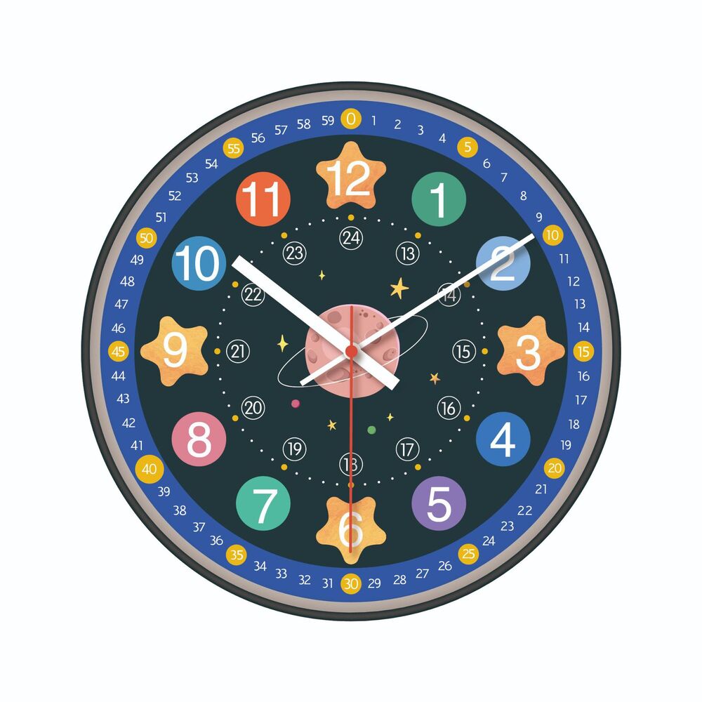 知育時計 静か 時計 アナログ 静音 通販 壁掛け 掛け時計 壁掛け時計 学習時計 アナログ時計 知育玩具 カラフル 大文字 時間管理 学習 キッズ 子供用 知育時計 | BACKYARD FAMILY | 04