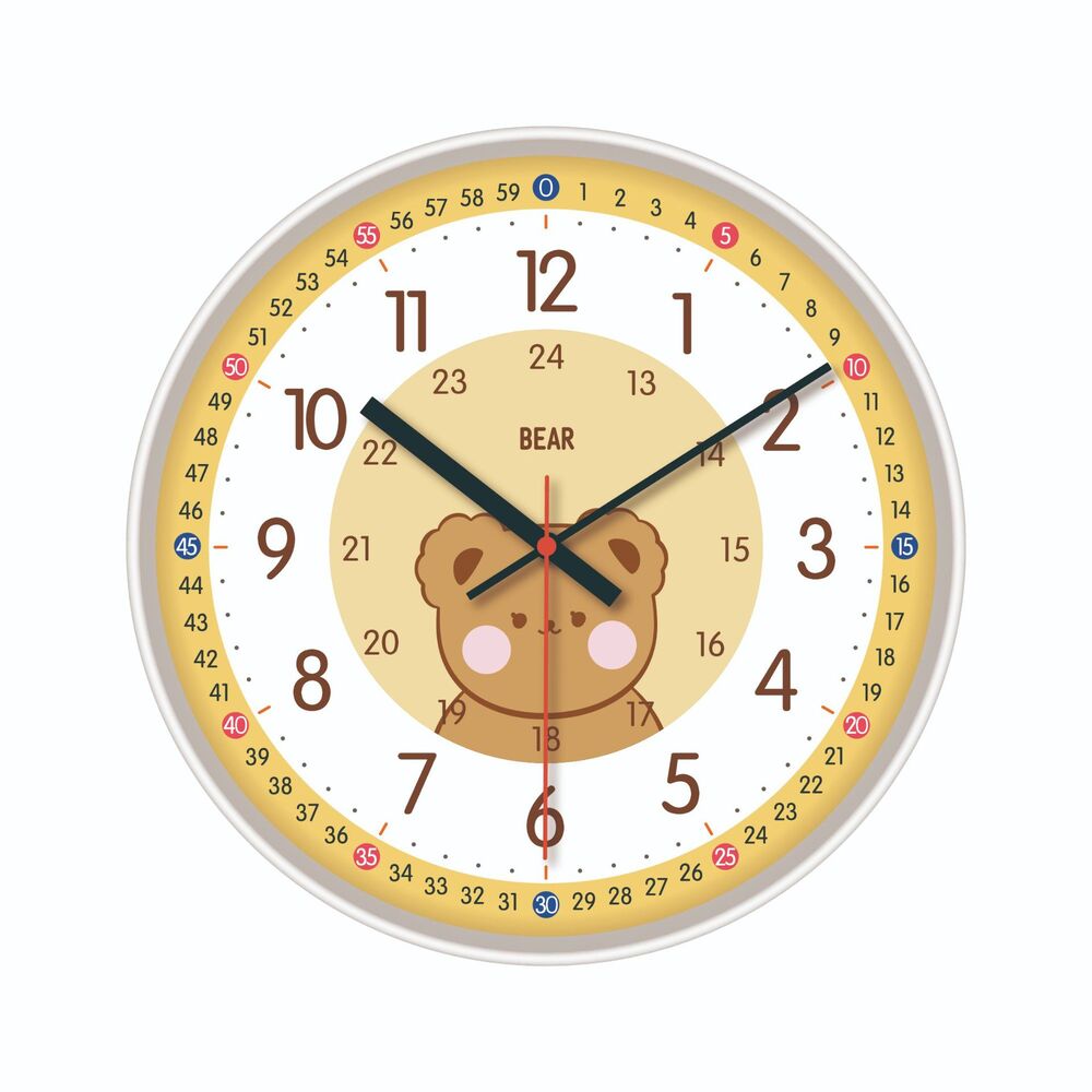 知育時計 静か 時計 アナログ 静音 通販 壁掛け 掛け時計 壁掛け時計 学習時計 アナログ時計 知育玩具 カラフル 大文字 時間管理 学習 キッズ 子供用 知育時計 | BACKYARD FAMILY | 11