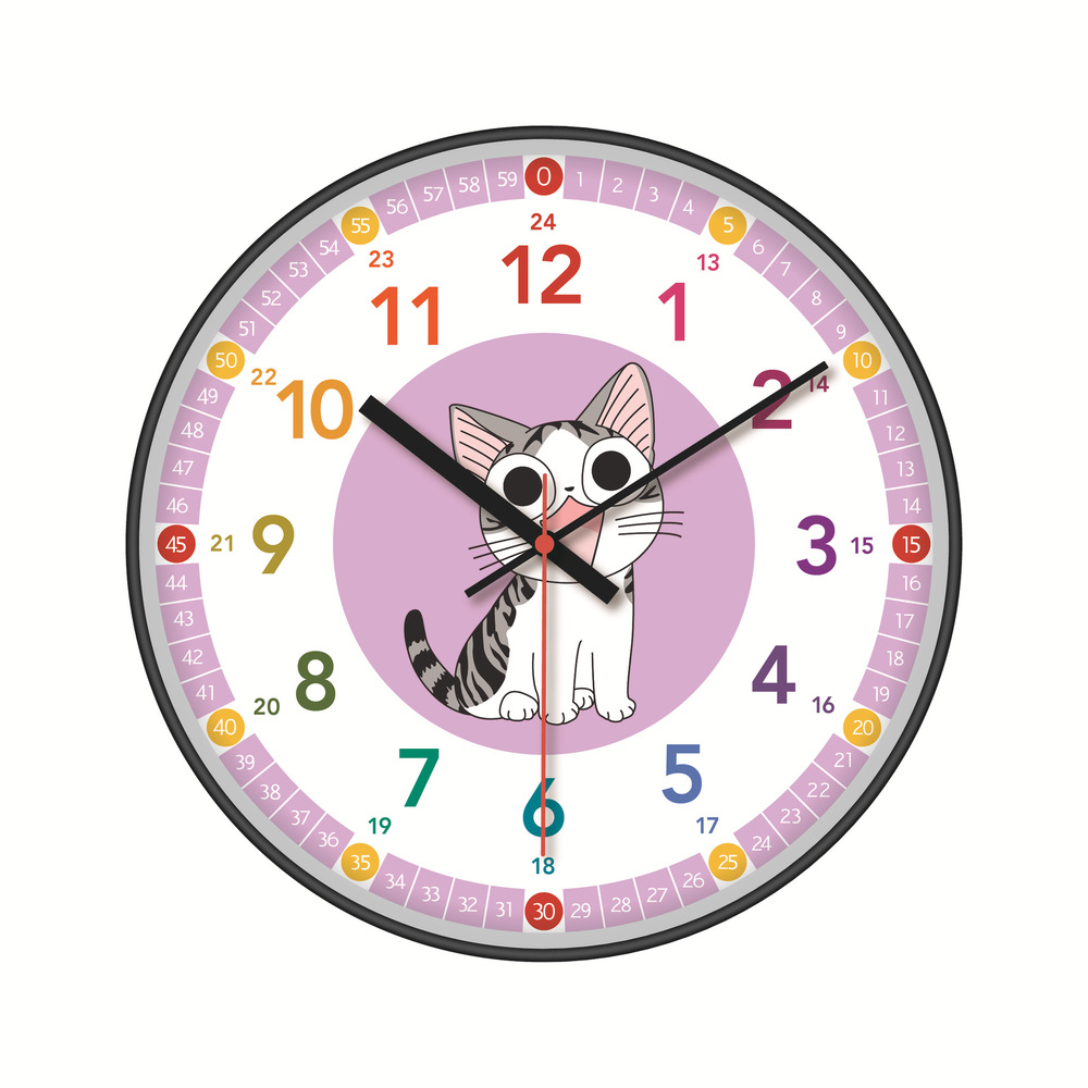 知育時計 静か 時計 アナログ 静音 通販 壁掛け 掛け時計 壁掛け時計 学習時計 アナログ時計 知育玩具 カラフル 大文字 時間管理 学習 キッズ 子供用 知育時計 | BACKYARD FAMILY | 18