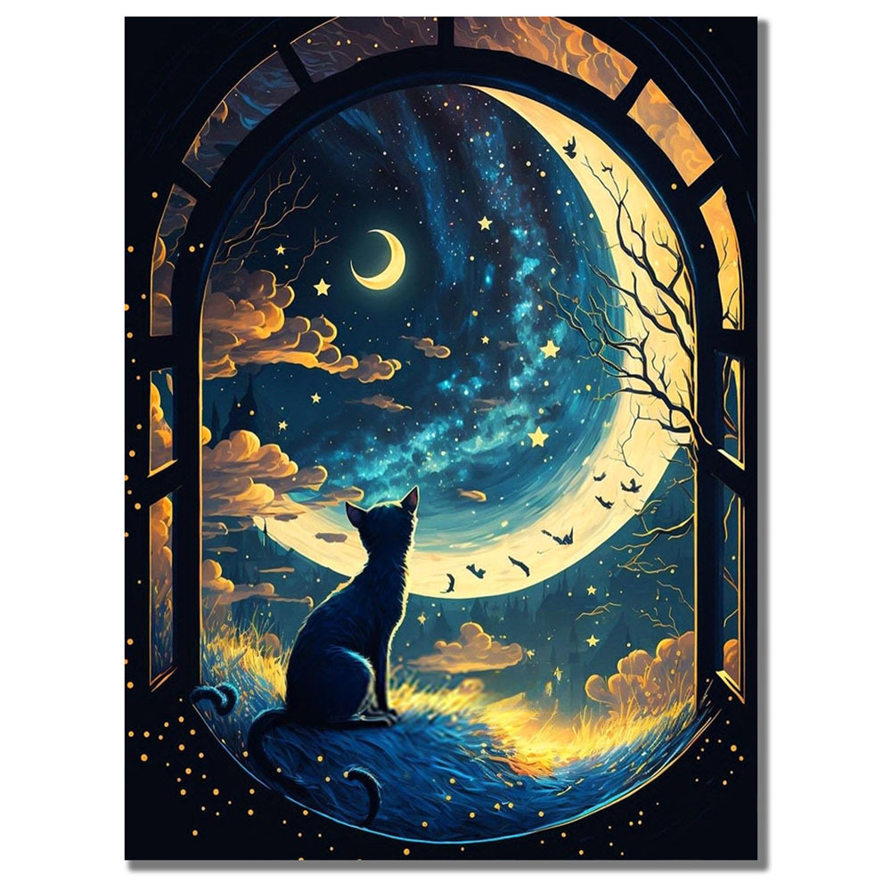 ダイヤモンドアート キット 通販 ダイアモンドアート 月 猫 キットセット ダイヤモンド絵画 ツールセット ダイヤモンドペインティング ダイヤモンドアート | BACKYARD FAMILY | 02